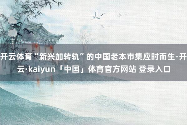 开云体育“新兴加转轨”的中国老本市集应时而生-开云·kaiyun「中国」体育官方网站 登录入口