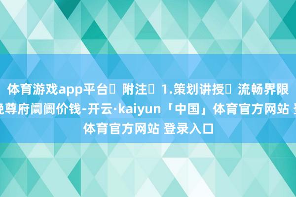 体育游戏app平台 附注 1.策划讲授 流畅界限伏击分娩尊府阛阓价钱-开云·kaiyun「中国」体育官方网站 登录入口