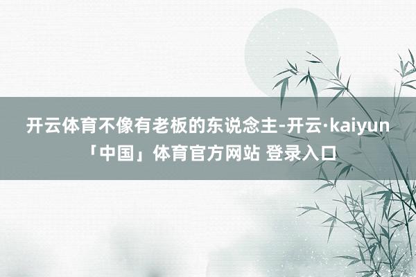 开云体育不像有老板的东说念主-开云·kaiyun「中国」体育官方网站 登录入口