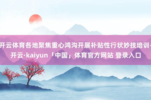开云体育各地聚焦重心鸿沟开展补贴性行状妙技培训-开云·kaiyun「中国」体育官方网站 登录入口